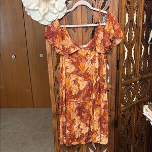 SO Vibrant Floral Ruffle Dress